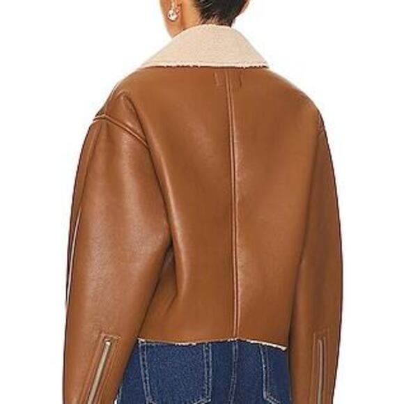 HEARTLOOM Amelia Faux Leather Jacket in Cafe in Brown - Picture 4 of 5